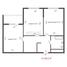 Квартира 66,1 м², 2-комнатная - изображение 2
