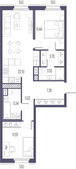 69,9 м², 2-комнатная квартира 25 094 100 ₽ - изображение 15