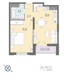 38,5 м², 1-комнатная квартира 10 950 000 ₽ - изображение 105