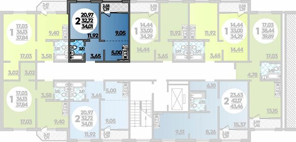 Квартира 34 м², 2-комнатная - изображение 1