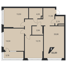 Квартира 83,9 м², 3-комнатная - изображение 2