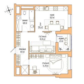 Квартира 59,4 м², 2-комнатная - изображение 2