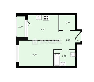 Квартира 34,7 м², 1-комнатная - изображение 1