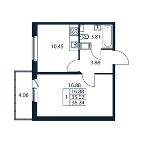 36,4 м², 1-комнатная квартира 5 966 888 ₽ - изображение 46