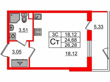 21,5 м², квартира-студия 3 950 071 ₽ - изображение 11