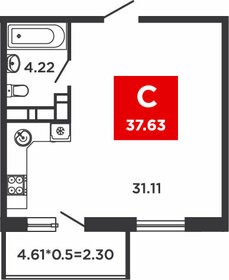 29,4 м², квартира-студия 3 500 000 ₽ - изображение 32