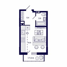 Квартира 39,1 м², 1-комнатная - изображение 2