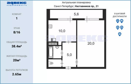 34 м², 1-комнатная квартира 5 498 000 ₽ - изображение 78