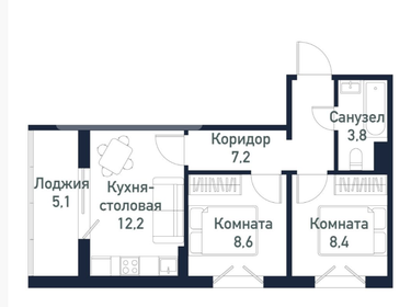 Квартира 40,3 м², 2-комнатная - изображение 1