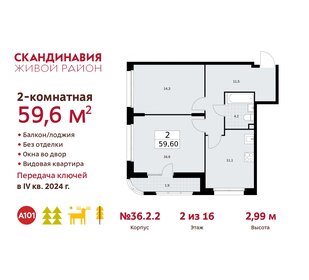 60,4 м², 2-комнатная квартира 14 575 611 ₽ - изображение 10