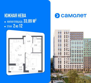 Квартира 33,9 м², 1-комнатная - изображение 1