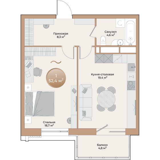 23,6 м², квартира-студия 4 200 000 ₽ - изображение 84