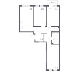 Квартира 76,7 м², 3-комнатная - изображение 1