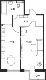Квартира 43,4 м², 1-комнатная - изображение 1