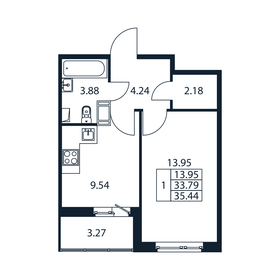 36,4 м², 1-комнатная квартира 5 596 888 ₽ - изображение 96