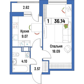 33,2 м², 1-комнатная квартира 6 200 000 ₽ - изображение 57