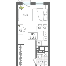 Квартира 31,3 м², 1-комнатные - изображение 2