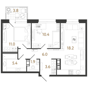 71 м², 2-комнатная квартира 20 660 000 ₽ - изображение 78