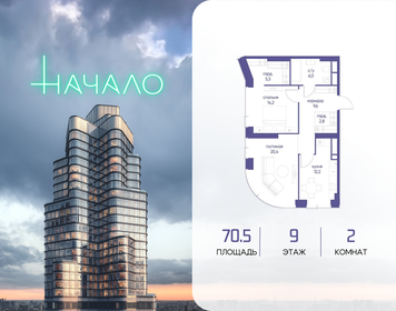 Квартира 70,5 м², 2-комнатная - изображение 1