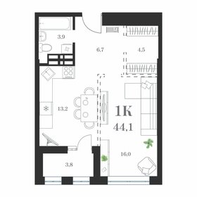 Квартира 47,4 м², 1-комнатная - изображение 1
