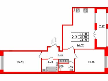 67,6 м², 2-комнатная квартира 22 600 062 ₽ - изображение 51