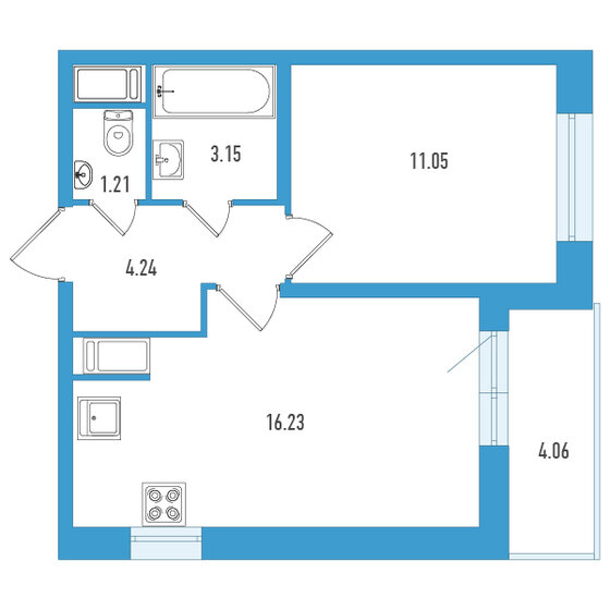 37,9 м², 1-комнатная квартира 9 382 725 ₽ - изображение 46