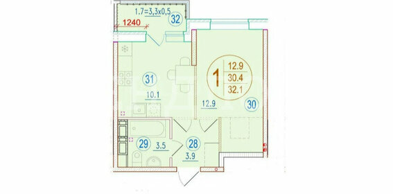 36 м², 1-комнатная квартира 3 850 000 ₽ - изображение 50