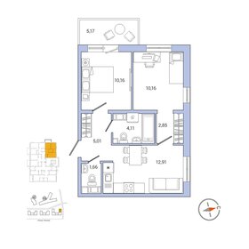 57,8 м², 2-комнатная квартира 7 300 000 ₽ - изображение 77