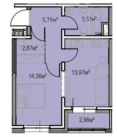 Квартира 45,5 м², 1-комнатная - изображение 1