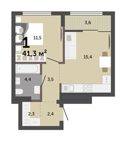 38,9 м², 1-комнатная квартира 6 700 000 ₽ - изображение 42