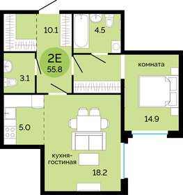 54,6 м², 2-комнатная квартира 5 550 000 ₽ - изображение 6