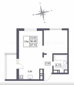 Квартира 37,7 м², 1-комнатная - изображение 1