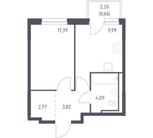 Квартира 32,7 м², 1-комнатная - изображение 1