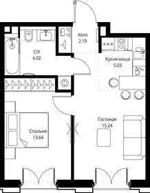 Квартира 42,1 м², 1-комнатная - изображение 2