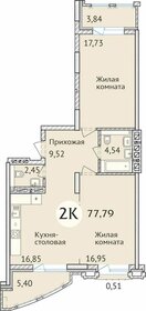 Квартира 77,3 м², 2-комнатная - изображение 1