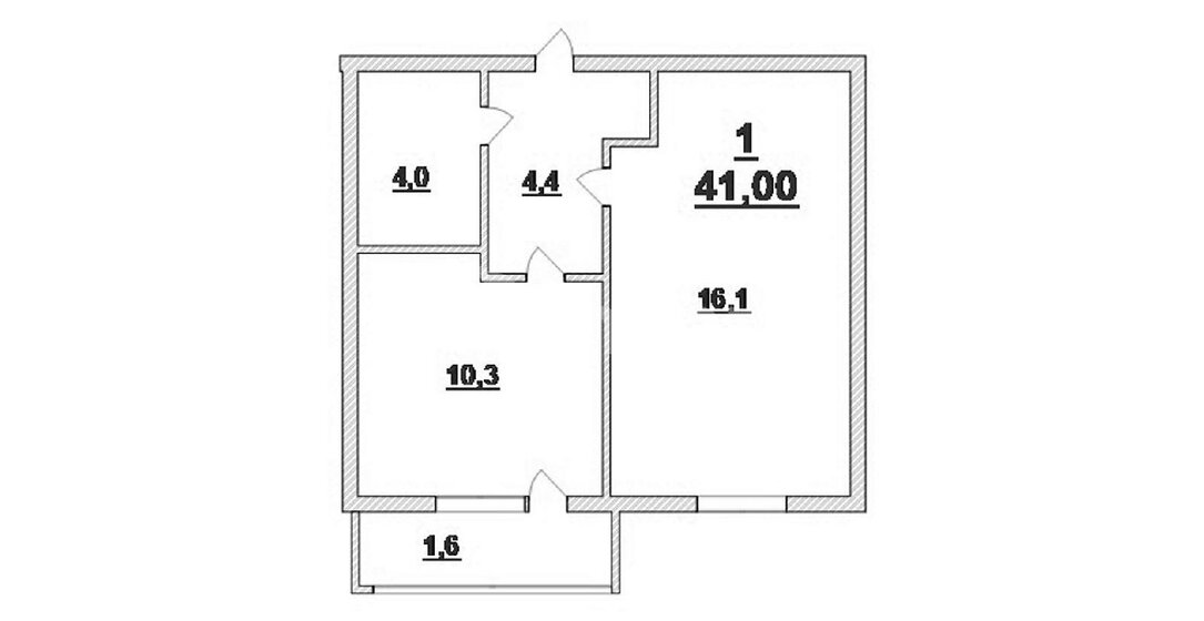 41 м², 1-комнатная квартира 6 900 000 ₽ - изображение 1