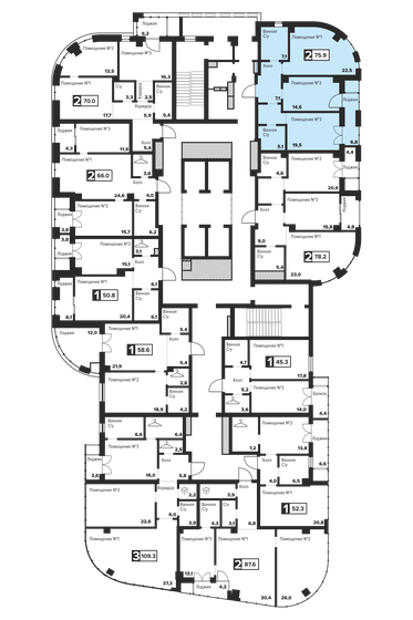70,3 м², 2-комнатные апартаменты 17 575 000 ₽ - изображение 32