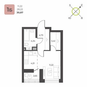 29,8 м², 1-комнатная квартира 4 294 000 ₽ - изображение 26