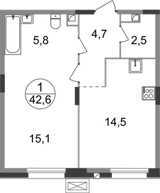 33,9 м², 1-комнатная квартира 11 049 372 ₽ - изображение 59