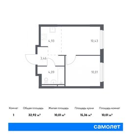 Квартира 32,9 м², 1-комнатная - изображение 1