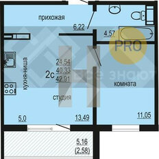 Квартира 42,9 м², 2-комнатная - изображение 4