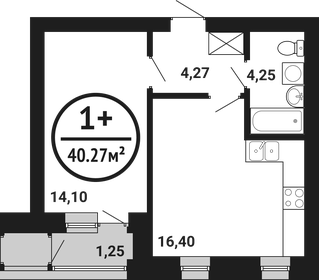 Квартира 40,3 м², 1-комнатная - изображение 1