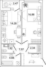 78,8 м², 3-комнатная квартира 10 600 000 ₽ - изображение 52