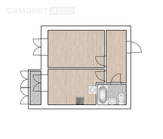 Квартира 31,4 м², 1-комнатная - изображение 1