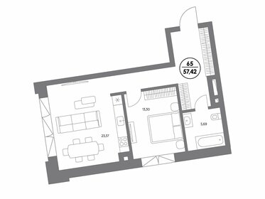 57,1 м², 1-комнатные апартаменты 86 163 904 ₽ - изображение 32