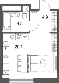 Квартира 29,8 м², студия - изображение 1