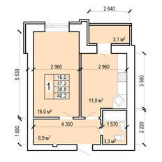 Квартира 40,3 м², 1-комнатная - изображение 4