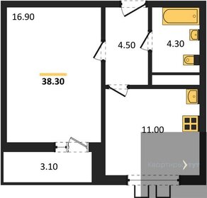 Квартира 38,3 м², 1-комнатная - изображение 1