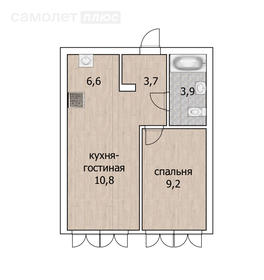 Квартира 34,2 м², 1-комнатная - изображение 1