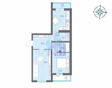 Квартира 68,3 м², 2-комнатная - изображение 1